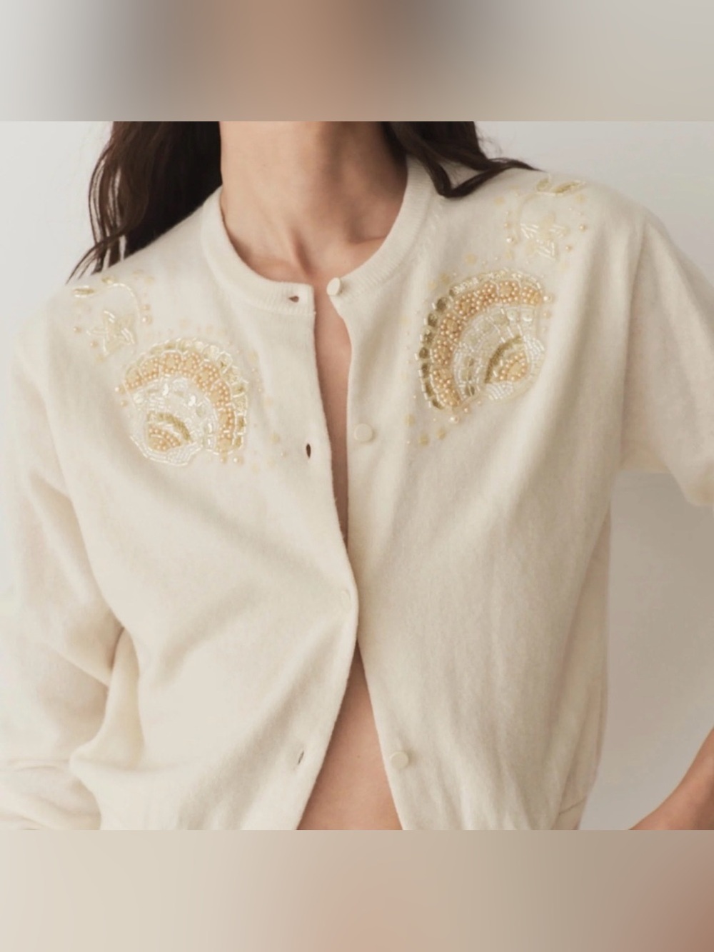 Doen Heirloom Andrina Cardigan in Eggshell